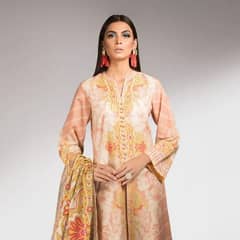 3pc printed kaddar suit unstiched 0