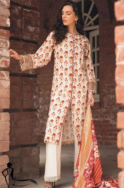 3pc printed kaddar suit unstiched 2