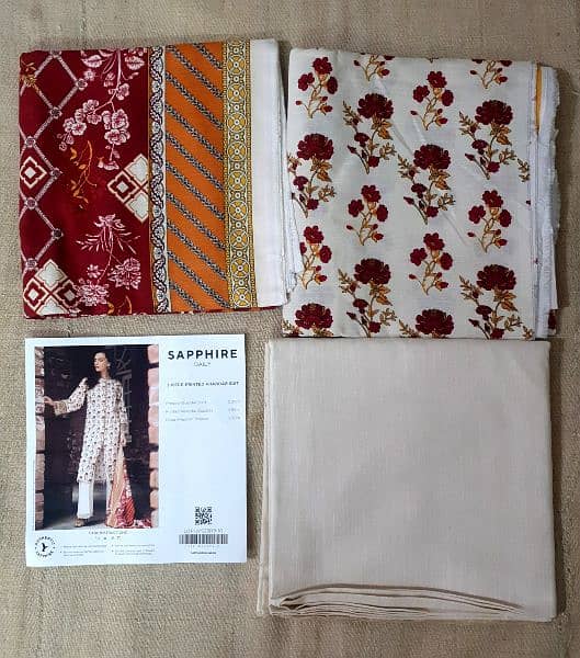 3pc printed kaddar suit unstiched 3