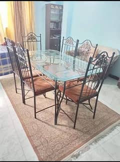 6 Seater Dining Table for Sale (Iron Rod)