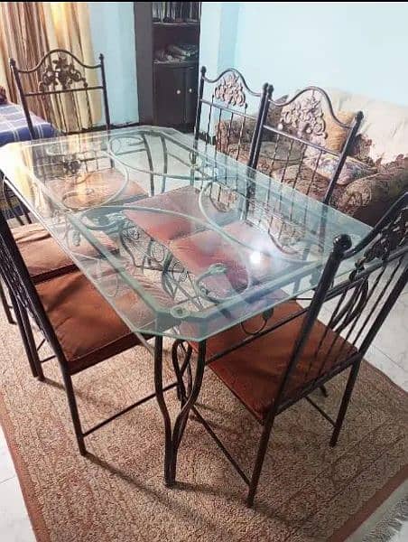 6 Seater Dining Table for Sale (Iron Rod) 1