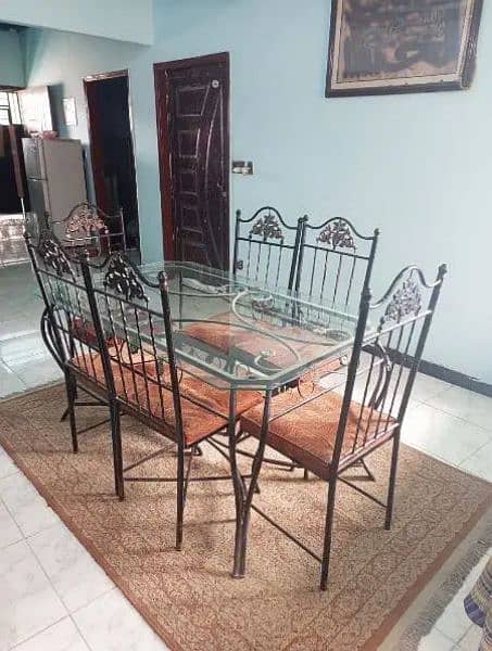 6 Seater Dining Table for Sale (Iron Rod) 2