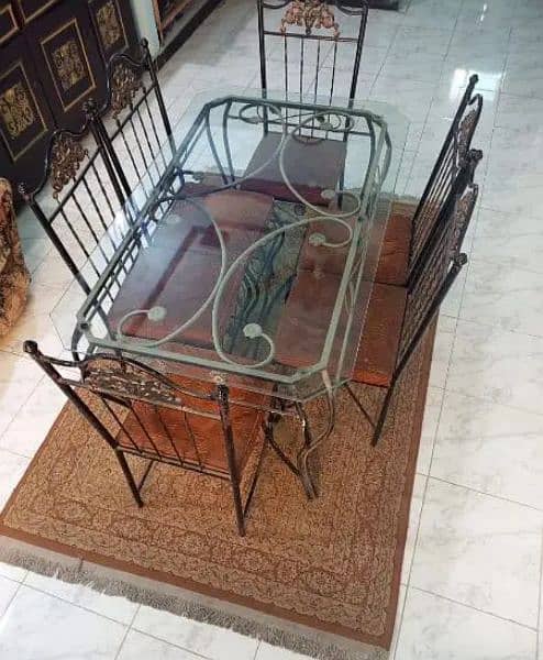 6 Seater Dining Table for Sale (Iron Rod) 3