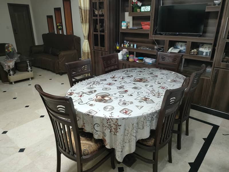 6-Seater Wooden Dining Table Set for Sale 2