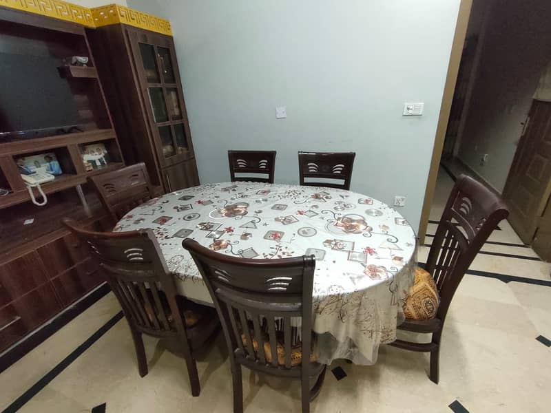 6-Seater Wooden Dining Table Set for Sale 3