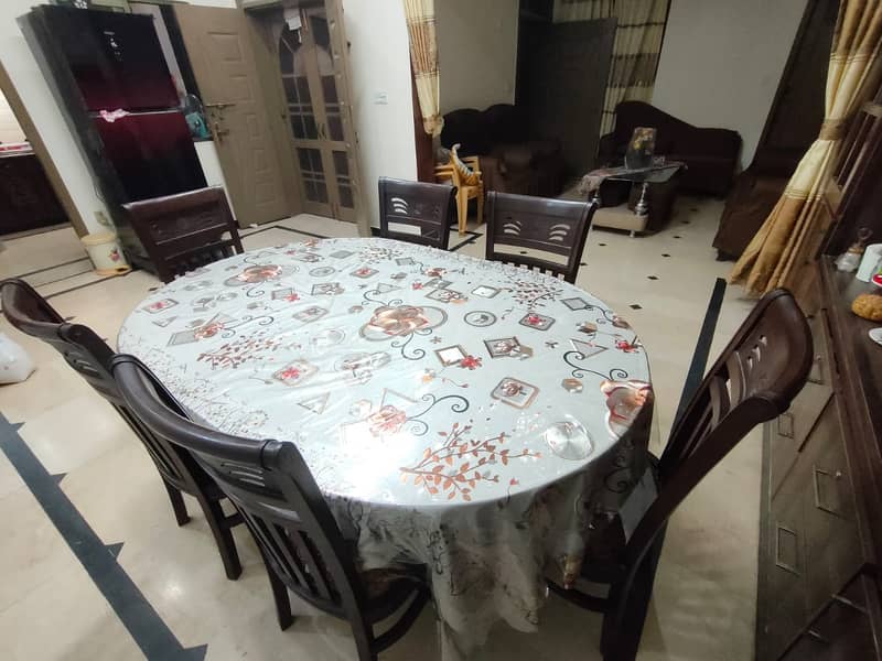 6-Seater Wooden Dining Table Set for Sale 4