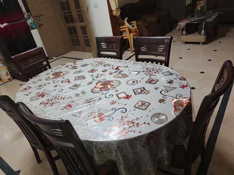 6-Seater Wooden Dining Table Set for Sale 6