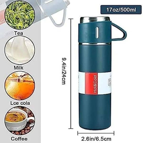 vacuum flask set with 3 cups 2