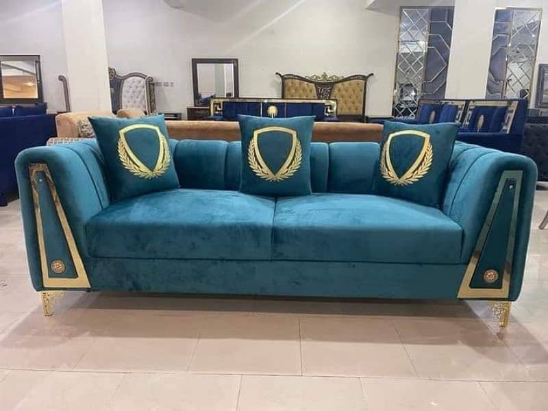 Brand New Elegant design Sofa set in a Hi quality velvet fabric stuff 5