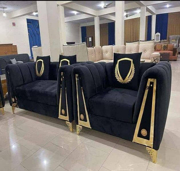 Brand New Elegant design Sofa set in a Hi quality velvet fabric stuff 6