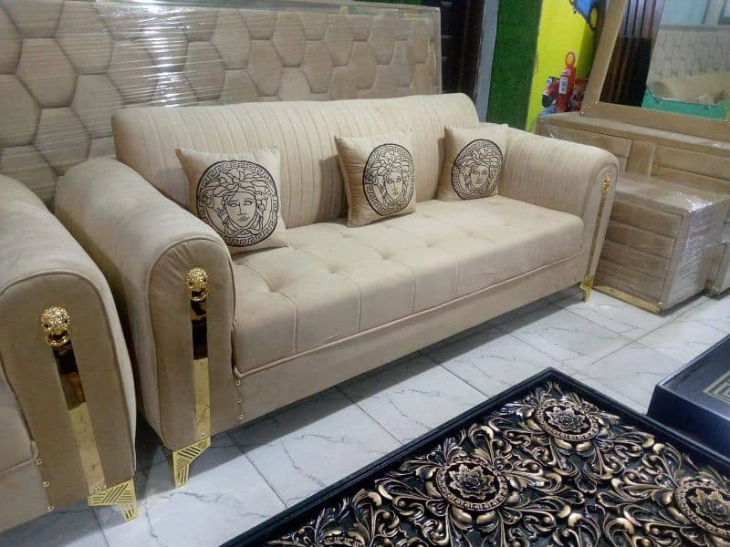 Brand New Elegant design Sofa set in a Hi quality velvet fabric stuff 17