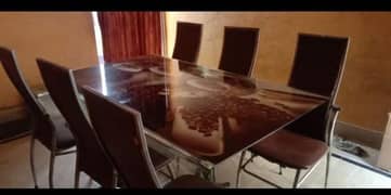 6 seater dining table in good condition price 25,000