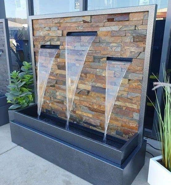 wall decor , LED Wall, artificial grass, Glass paper, water fall 13