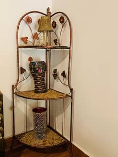 Corner Side Rack with Decoration for Sale