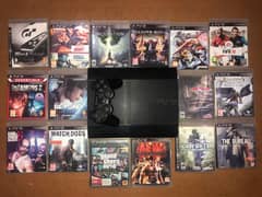 Playstation 3 PS3 SUPER SLIM 500GB JAILBROKEN WITH CONTROLLER & 16 CDs