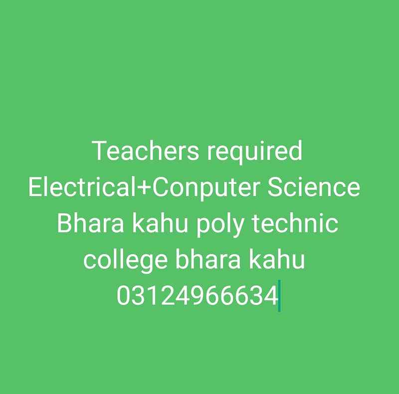 Teachers Required 0