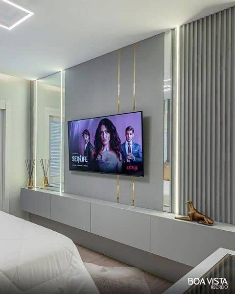 Media Wall Feature Wall. Molding Wall. Bedroom Wall. TV Wall Unit. LCD 14