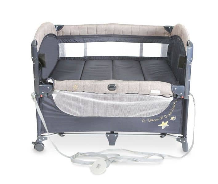 DROP SIDE PLAY PEN  plus Bed – Grey 1