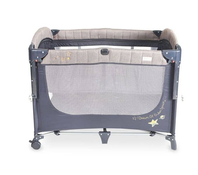 DROP SIDE PLAY PEN  plus Bed – Grey 2