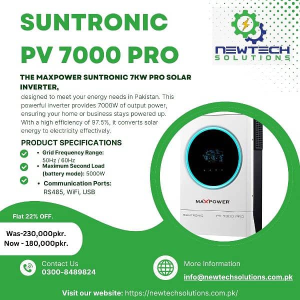 Solar Inverter Max Power Suntronic PV 7000 PRO 0