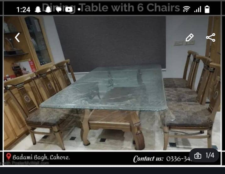 Dining table for Sale (6 Chairs+ Table) 1