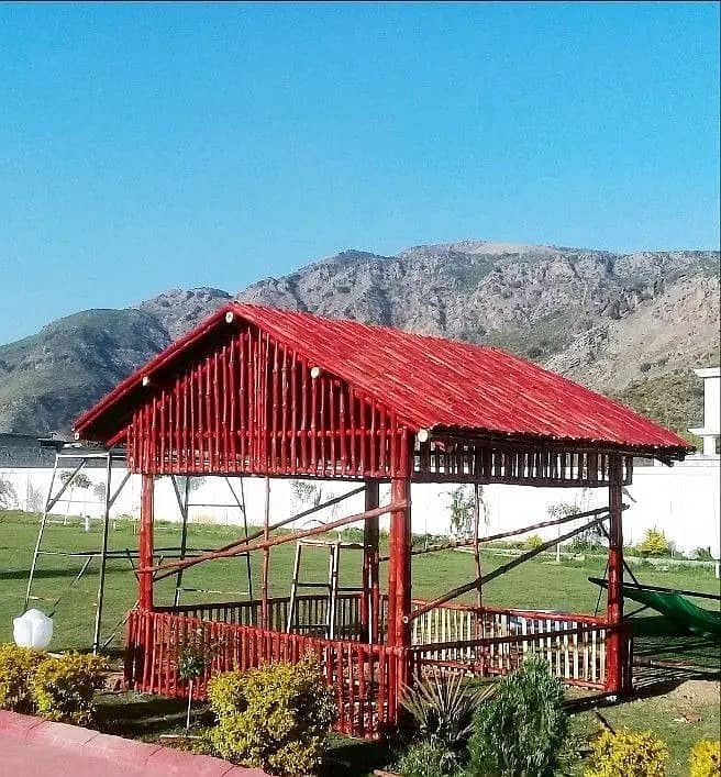 bamboo work/bamboo huts/animal shelter/parking shades/Jaffri shade 5