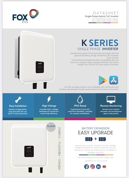 K Series Fox Hybrid Complete System 7kw-10.5kw Single Phase 0