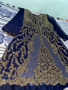 Party/Wedding Wear - 3 PCs Suit - Frock with Gharara and dupatta.