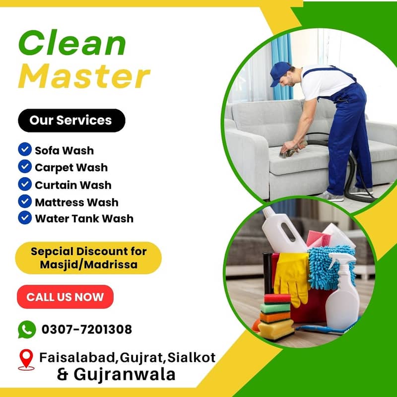 Sofa Cleaning in Gujranwala - Carpet wash - Curtains wash 1