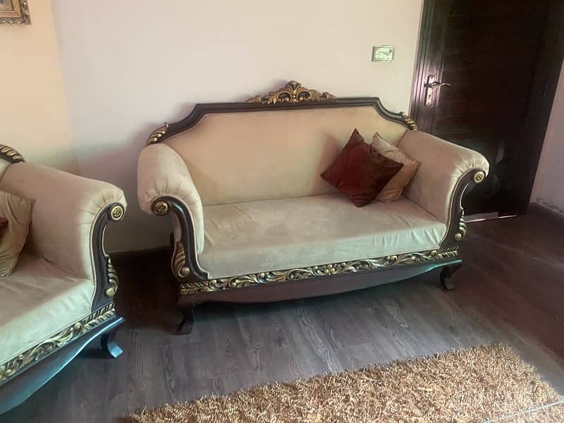 Sofa set with tables and cushions 4