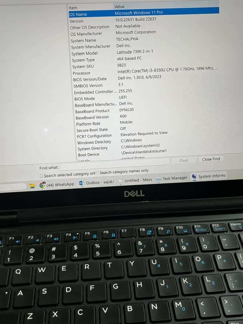 7390 2-in-1 Laptop (i5, 8th Gen, Touch screen) 7
