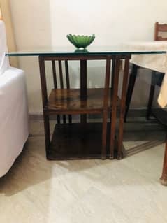 Unique center table with heavy glass