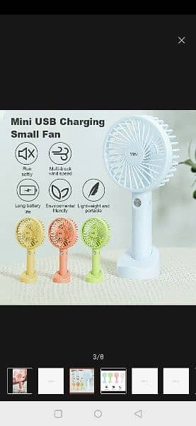 Mini portable wireless rechargeable Fan. mini fan. Handheld 4