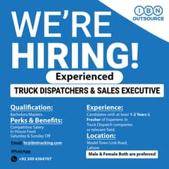 We're Looking Experienced Truck Dispatcher & Sales Executive