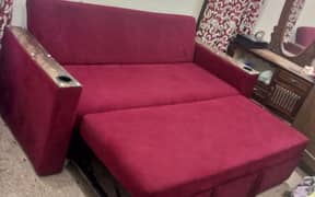 sofa cum bed 3 in 1 new condition 5 mnth use slip attacheted