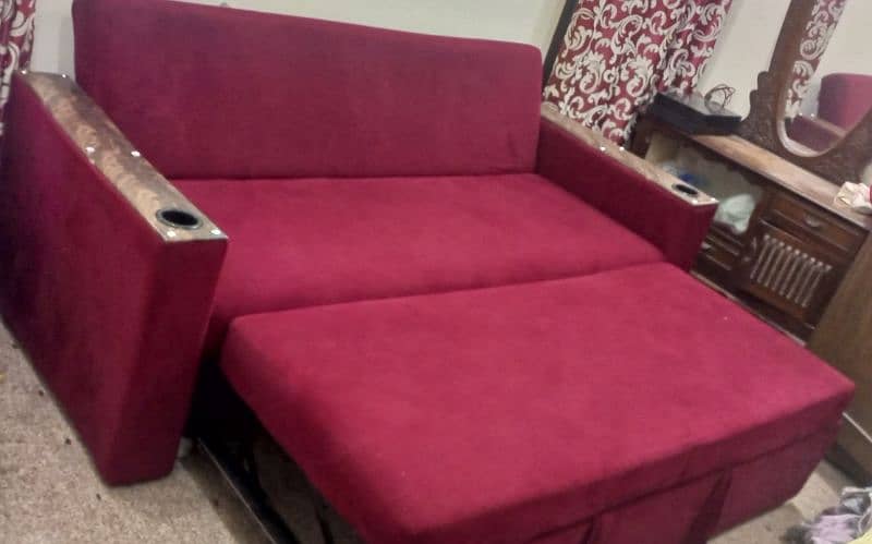 sofa cum bed 3 in 1 new condition 5 mnth use slip attacheted 0