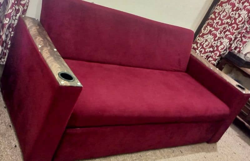 sofa cum bed 3 in 1 new condition 5 mnth use slip attacheted 5