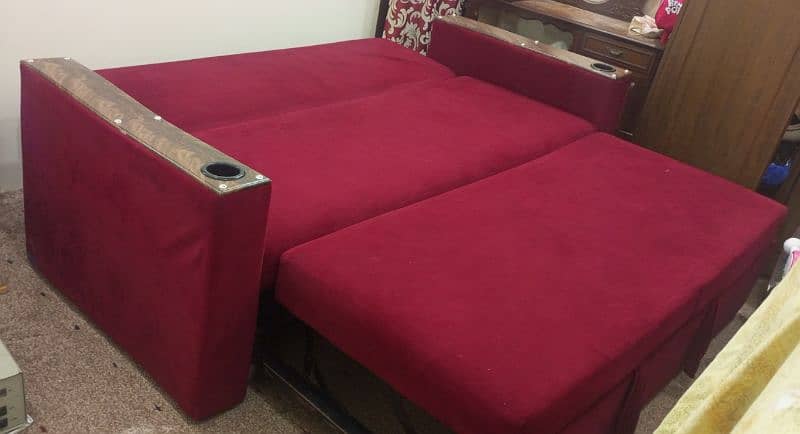 sofa cum bed 3 in 1 new condition 5 mnth use slip attacheted 6