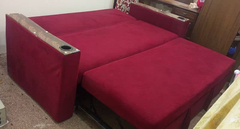 sofa cum bed 3 in 1 new condition 5 mnth use slip attacheted 8