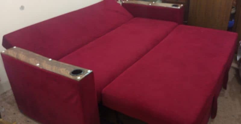 sofa cum bed 3 in 1 new condition 5 mnth use slip attacheted 12