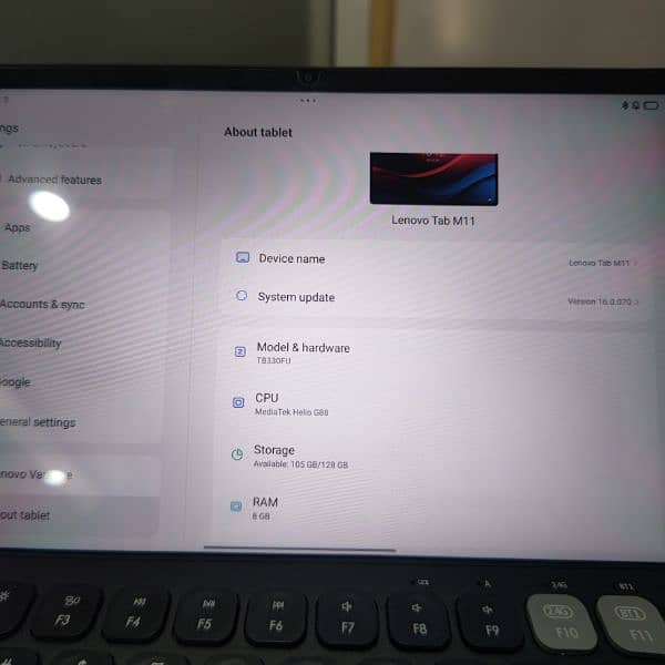 LENOVA M11 TABLET |8GB|128 GB 2024 Model with Bluetooth Keyboard 1