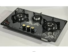 Gas Hob 3 Burner stainless steel fully automatic stove with Heat prote 0