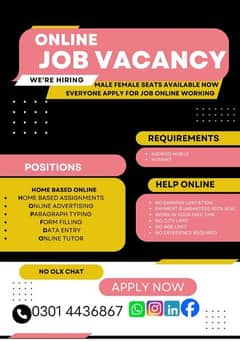 online jobs/full time/part time/simple typing jobs for boys and girls