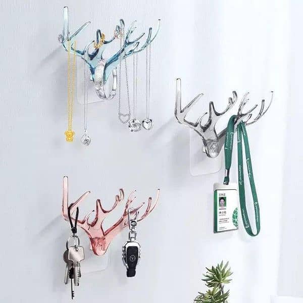 3 Pcs Deer Wall Hanging Hooks 2