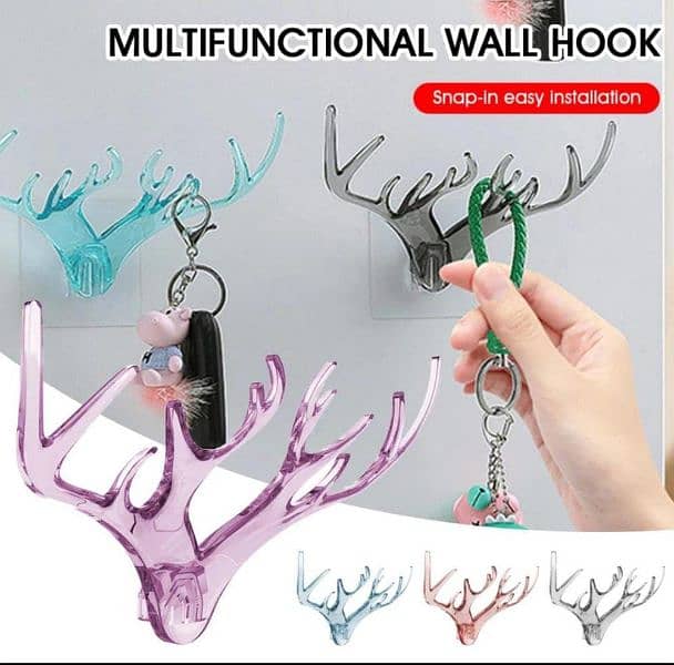 3 Pcs Deer Wall Hanging Hooks 3