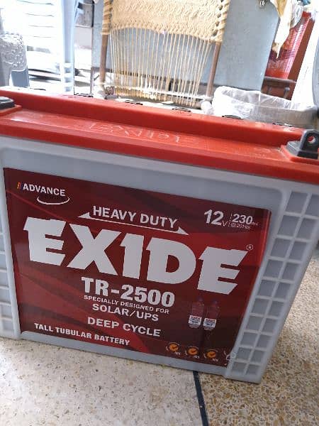 Exide 2 Tall Tubular Batteries 230AH 0