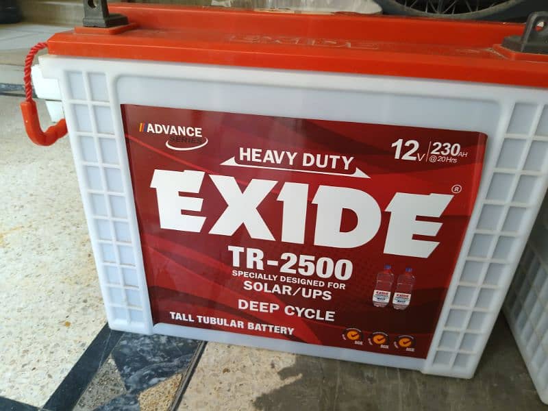 Exide 2 Tall Tubular Batteries 230AH 2