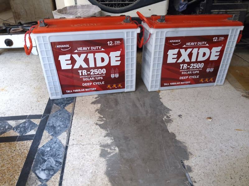 Exide 2 Tall Tubular Batteries 230AH 3