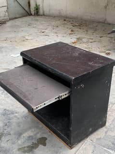 Small Table for computer and laptop, with keyboard area and wiring