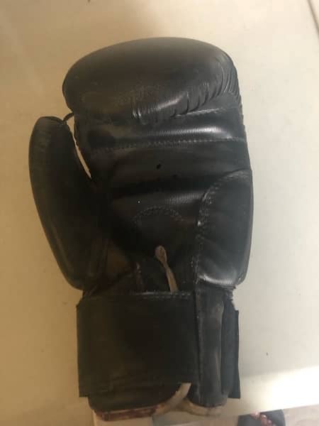 boxing bag with two gloves colour black 2